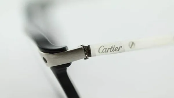 Broken Left Hinge Repair of Cartier Frame