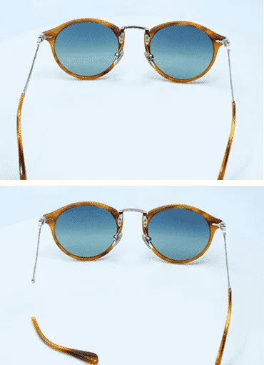 Metal Eyeglass Left Temple Before and After Repair