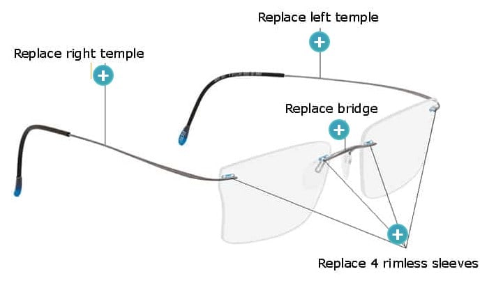 Silhouette glasses replacement bridge online