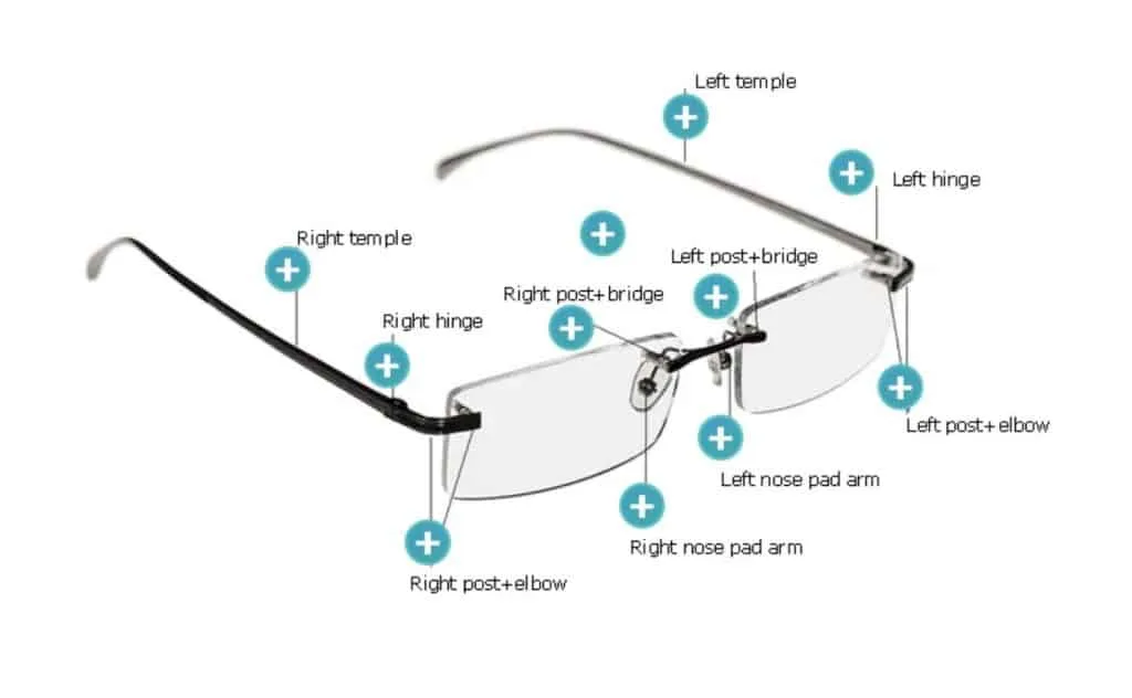 Semi rimless glasses repair online