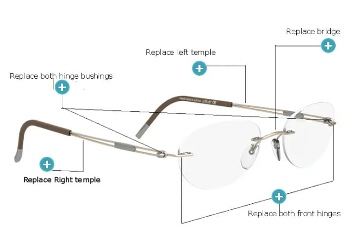 Silhouette Hinged Eyeglass Frame Repair