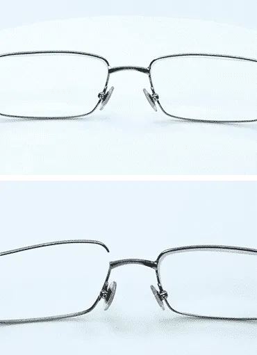 Titan Left Lens Frame Before and After Weld