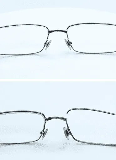 Titan Right Lens Frame Before and After Weld