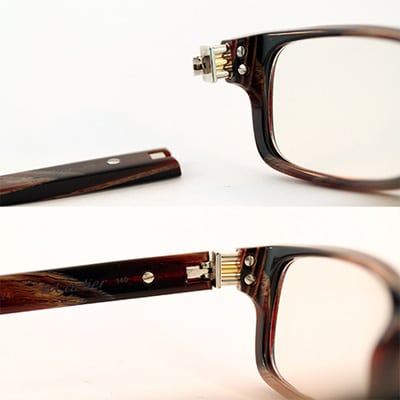 Wood eyeglasses hinge rebuild left