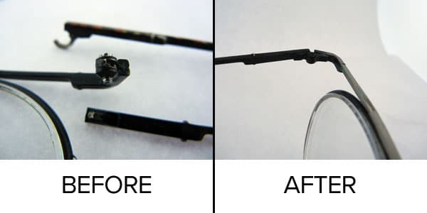 before after hinge rebuild - Nike Sunglasses Repair