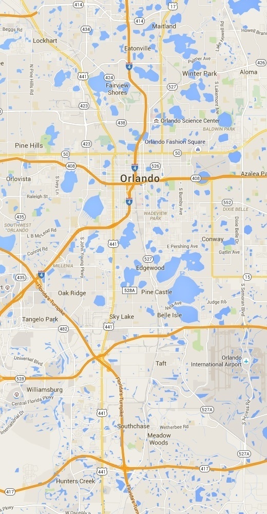 orlandomap 1 - Eyewear Repair in Orlando