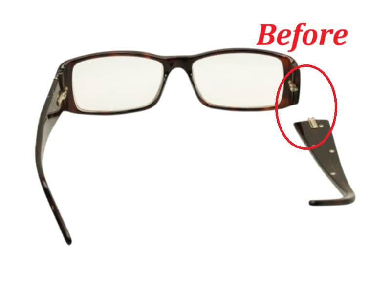 Plastic Frame Before Right Hinge Rebuild