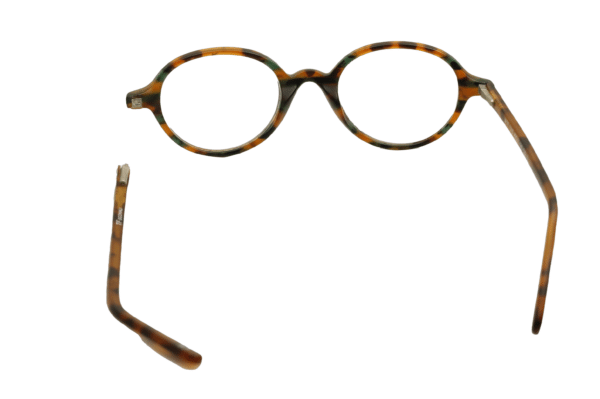 vintage repair left 2 600x399 - Vintage Eyeglass Hinge Rebuild - retrofit- left