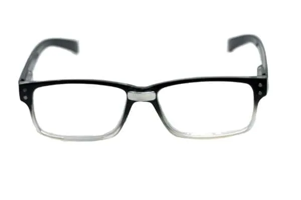 Plastic Eyeglasses bridge with silver trim