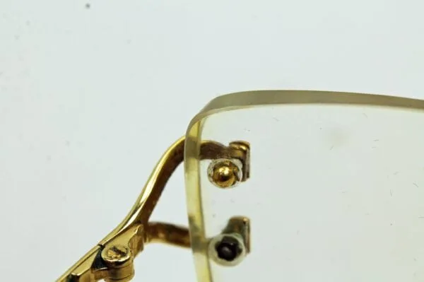 Gold Cartier Rimless Left Elbow Lens Connection Worn