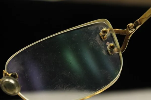 Gold Cartier Rimless Right Elbow Lens Connection Worn