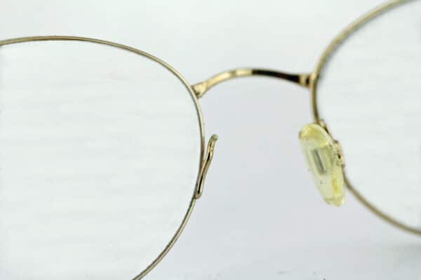Cartier gold frame nosepad arm repair before left 600x400 - Cartier Nosepad Arm Weld - Left
