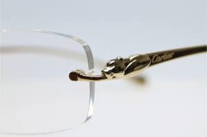 Cartier rimless frame elbow retrofit 6 300x199 4 - Cartier Eyeglass Post Screw Repair or Replacement