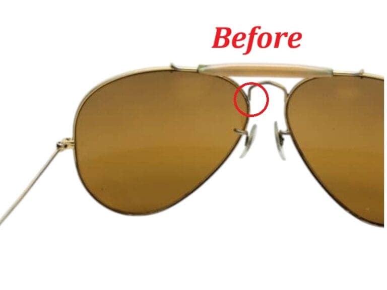 Vintage Aviator Left Lower Bridge Before Weld