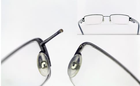 Half Metal Eyeglass Frame right Bridge repair